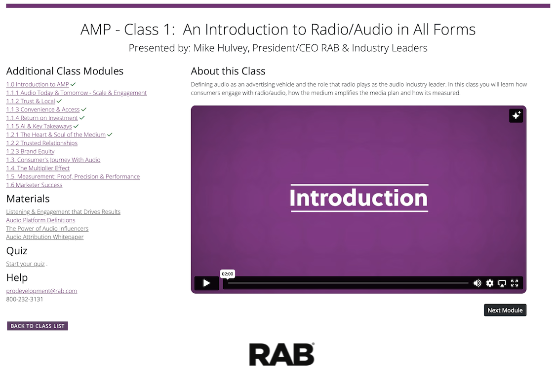 AMP Class One, Introduction to Radio and Audio in All Forms